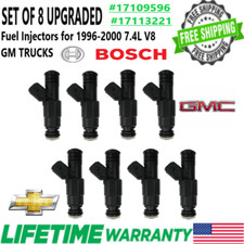 UPGRADED OEM Bosch x8 4 hole IV GEN 19lb Fuel Injectors for 96-00 CHEVY GMS 7.4L picture