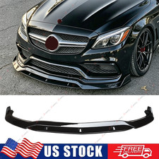 Gloss Black For Mercedes Benz W205 C63 AMG S 2015-21 BRB Style Front Bumper Lip picture