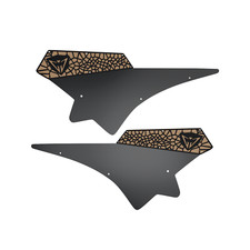 GAM Can am Maverick X3 2017-25 Side Racing Number Plates Holder Pair Black TAN picture