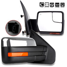 LH+RH Pair Chrome for 2004-2014 F-150 Truck Towing Mirrors Power Heated Signals picture