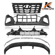 Front Bumper Grille Assembly Kit for 2022-2024 Hyundai Tucson Chrome Black 8PCS picture