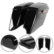 Black CVO Extended Stretched Bag w/ 6x9 Speaker Lids for 2014 UP Harley Touring  picture