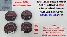 2021 -25 Nissan Rouge 4x Wheel Center Hub Cap Rim Cover Black Red 40342-9BU0A picture