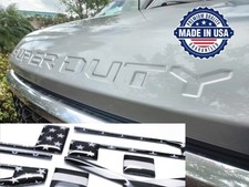 COMPATIBLE WITH 23 24 25 2026 3D US BLACK FLAG DOMED RAISED FRONT GRILLE LETTERS picture