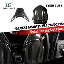 2pcs Dry Carbon Fiber Seat Back Cover Trim For Benz AMG C43 C63 A45s CLA45s picture