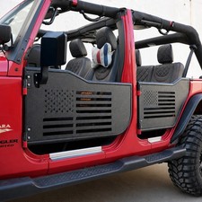 4X Tube Half Tubular Doors w/ Mirrors For Jeep Wrangler JK 2007-2018 4 Door picture