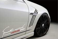 Sports Mind Powered by LEXUS Sport Racing Decal sticker emblem logo WHITE/R Pair picture