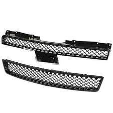 Black Front Upper+Lower Grille For Chevy Tahoe Suburban Avalanche 2007-2014 picture