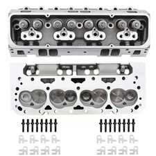 FOR SBC Chevy 350 Complete Angle Aluminum 2×Cylinder Heads 190cc 64cc 2.02/1.60 picture