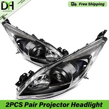 Black PAIR/2PCS Projector Headlights Assembly For Mazda 3 & 3 Sport 2010-2013 picture
