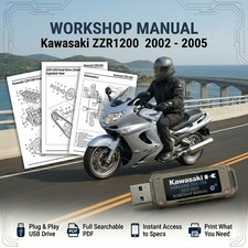 KAWASAKI ZZR1200 2002 2003 2004 2005 SERVICE REPAIR SHOP MANUAL ON USB picture