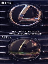 PreCut Front SMOKE Tint Overlay Film Compatible with Lexus Emblem IS GS NX RC RX picture