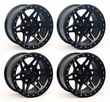 4 PCS 17 X 9 In Matt Black SS Rivets Wheels Rim 6 x 5.5 Wheel ET 0 mm CB 110.1 picture