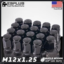 16 Pc Subaru Universal Lug Nut M12x1.25 Black Fit 1984-2007 Justy/1985-1991 XT picture