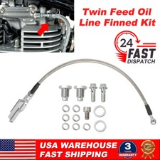US Twin Feed Oil Line Finned Kit For Yamaha SR500 SR400 TT500 XT500 HL500 Billet picture
