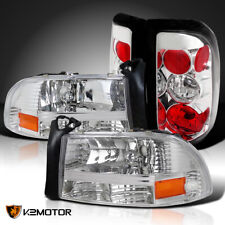 Fits 1997-2004 Dodge Dakota Clear Headlights+Tail Lamps Replacement Pair picture