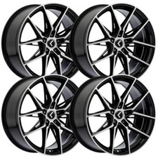 (Set-4) Kraze Evolve 22x9 5x120 35mm Black Machined Wheels Rims 22 Inch picture
