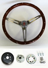 69-93 Oldsmobile Cutlass 442 Wood Steering Wheel with Rivets High Gloss 15