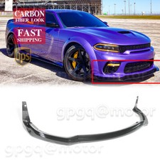 For Dodge Charger SRT Widebody 20-23 H Style Carbon Front Bumper Lip W/ Winglet picture
