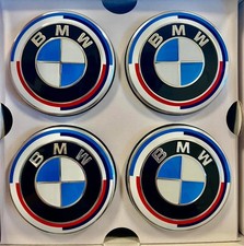 BMW 68mm Floating 50th Anniversary Wheel Centre Hub Caps SET of 4 36122455269 picture