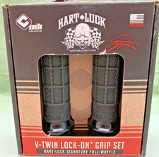 NEW ODI LOCKHART V31ITW-BB-B V-TWIN LOCK-ON GRIPS, TBW, BLK/BLK, WAFFLE, NO TOOL picture