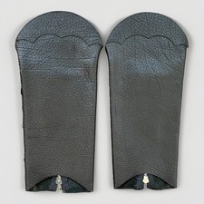 Black Leather Motorcycle Half Chaps Gaiters Buffalo Nicket Conchos Lace Up Biker picture