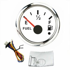 2'' 52mm fuel level gauge 240-33/0-190ohm white for car marine red led USA STOCK picture