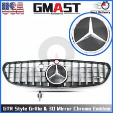 Chrome Silver GTR Style Grille W/3D Emblem For Benz W217 2015-2017 S550 Coupe picture