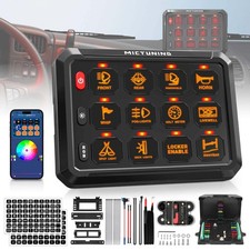 MICTUNING Wireless 12V RGB 12 Gang Switch Panel App Control LED Relay System Box picture