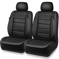 CAR PASS Faux Leather Car Seat Covers Front Seats Only, 3D Foam Black  picture