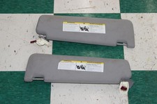 10-17 BMW 535i GT Gray Cloth Pair Set LH RH Sun Visor Shade Illuminated OEM OE picture