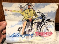 1962 Triumph motorcycle color brochure catalog 10 page,last year of the pre-unit picture