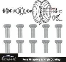 10Pcs JD16 Front Wheel Hub Lug Bolts 9/16-18 x 1-1/8