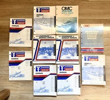 OMC Lot of 10 1977 - 1979 EVINRUDE SERVICE MANUALS & 1983 MASTER PART PRICE LIST picture
