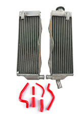 Aluminum Radiator + Red Silicone Hose Fits Honda CR500 1990-2001 picture