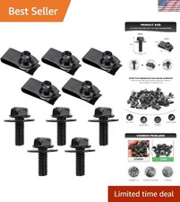 Versatile 10PCS Bolt & U-Nut Clip Kit - Rustproof Metal for Auto Body Repair picture