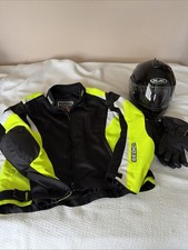 Sedici Motorcycle Jacket, HJCHelmet, Gloves, Large Sizes, Pre-owned, Starter Kit picture