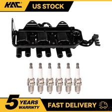 7 Pcs Ignition Coil and Spark Plugs UF498 7090 For 2005-2010 Kia Sportage 2.7L picture
