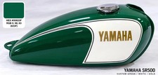Yamaha SR 500 Steel Green White Gas Fuel Petrol Tank With Cap Tap picture