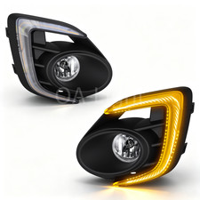Fog Lights LED + DRL For 2016 2017 Mitsubishi Lancer Front Bumper Lamps 1 Pair picture