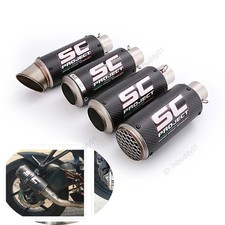 Universal 38-51mm Exhaust Muffler Pipe Motorcycle Real Carbon Fiber Rear Escapes picture