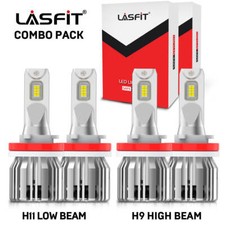 LASFIT Combo H11 H9 LED Headlight Bulb Low Beam and High Beam Light 6000K 4pcs picture