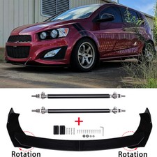 Front Bumper Lip Spoiler Splitter + 2X Strut Rods For Chevy Sonic RS 2012-2022 picture