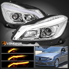Fits 2012-2014 Mercedes-Benz W204 C250 C300 Projector Headlights LED Switchback picture