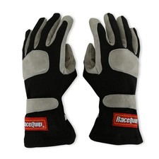 RaceQuip 351003RQP 351 Series 1-Layer Nomex Race Gloves Black Medium picture