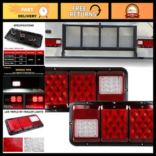 2Pcs Rectangle LED Tail Lights for Trailer, Camper, Van, RV - Bright & Durable picture