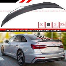 FOR 2019-2023 AUDI A6 S6 C8 PSM STYLE HIGH KICK REAL CARBON FIBER TRUNK SPOILER picture