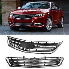 Fits Chevrolet Impala 2014-2020 Front Upper Lower Grille Chrome/Matte Black Set picture