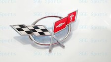1PC 1997-2004 C5 Corvette Chrome Front Bumper Only Cross Flags Emblem picture