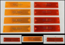 (4) Red & (4) Amber Thinline Self Adhesive/Screw Mount Reflectors, RE-15 series picture